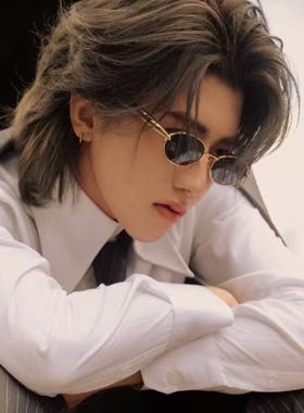 欧美复古椭圆框沙丁鱼腿太阳镜
