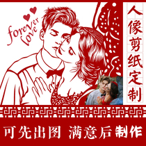 Portrait Cut Paper Custom Wedding Birthday Gift Handmade Diy Send Old Outside Memorial Creative Portrait Characters Design