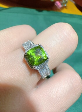 天然橄榄石黄水晶紫水晶石榴石青金石戒指女款活口送人水晶宝石