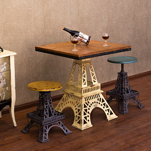 American Loft в качестве старого железного стола и стола в баре, подъемное кресло -стул для отдыха в баре кофейни для кафе -магазина и комбинация стула