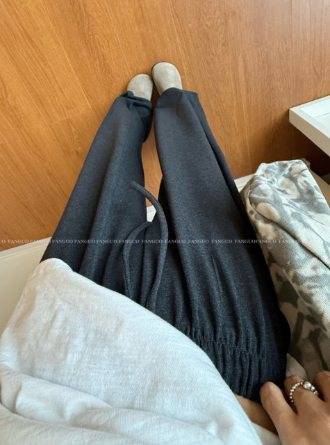 Minimalist rw slim paper man mulberry silk skin-friendly elastic drawstring waist casual pants drapey walking pants ສົ່ງຟຣີ