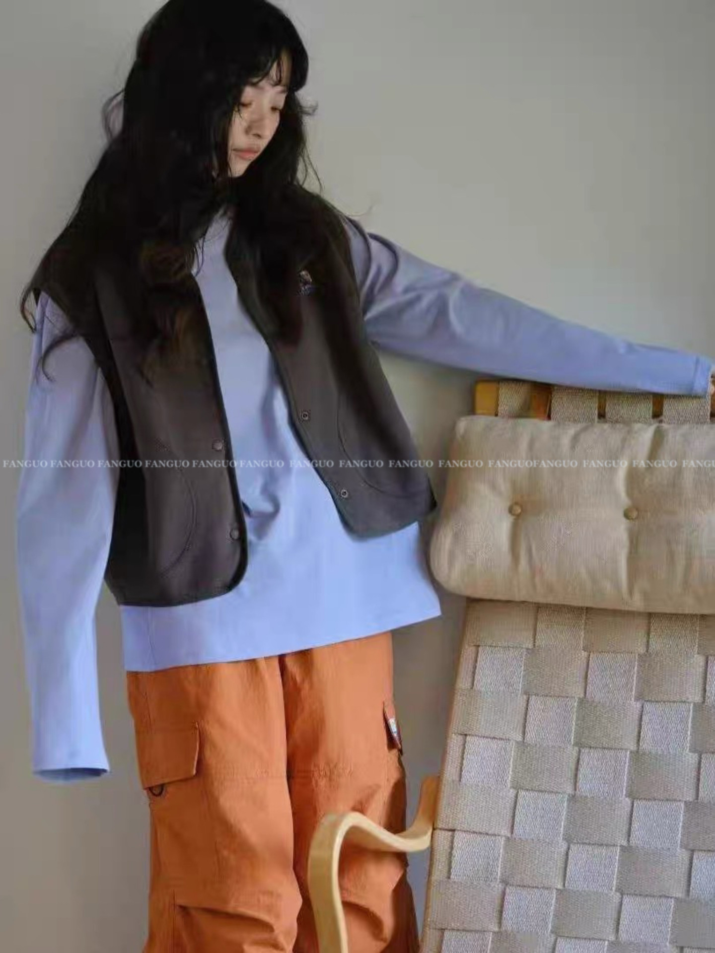 eg* 原宿风 随性混搭chao好看！ 户外全棉毛圈休闲马甲女,淘宝优惠券,粉丝福利购,淘宝优惠卷