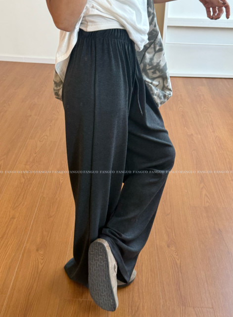 Minimalist rw slim paper man mulberry silk skin-friendly elastic drawstring waist casual pants drapey walking pants ສົ່ງຟຣີ
