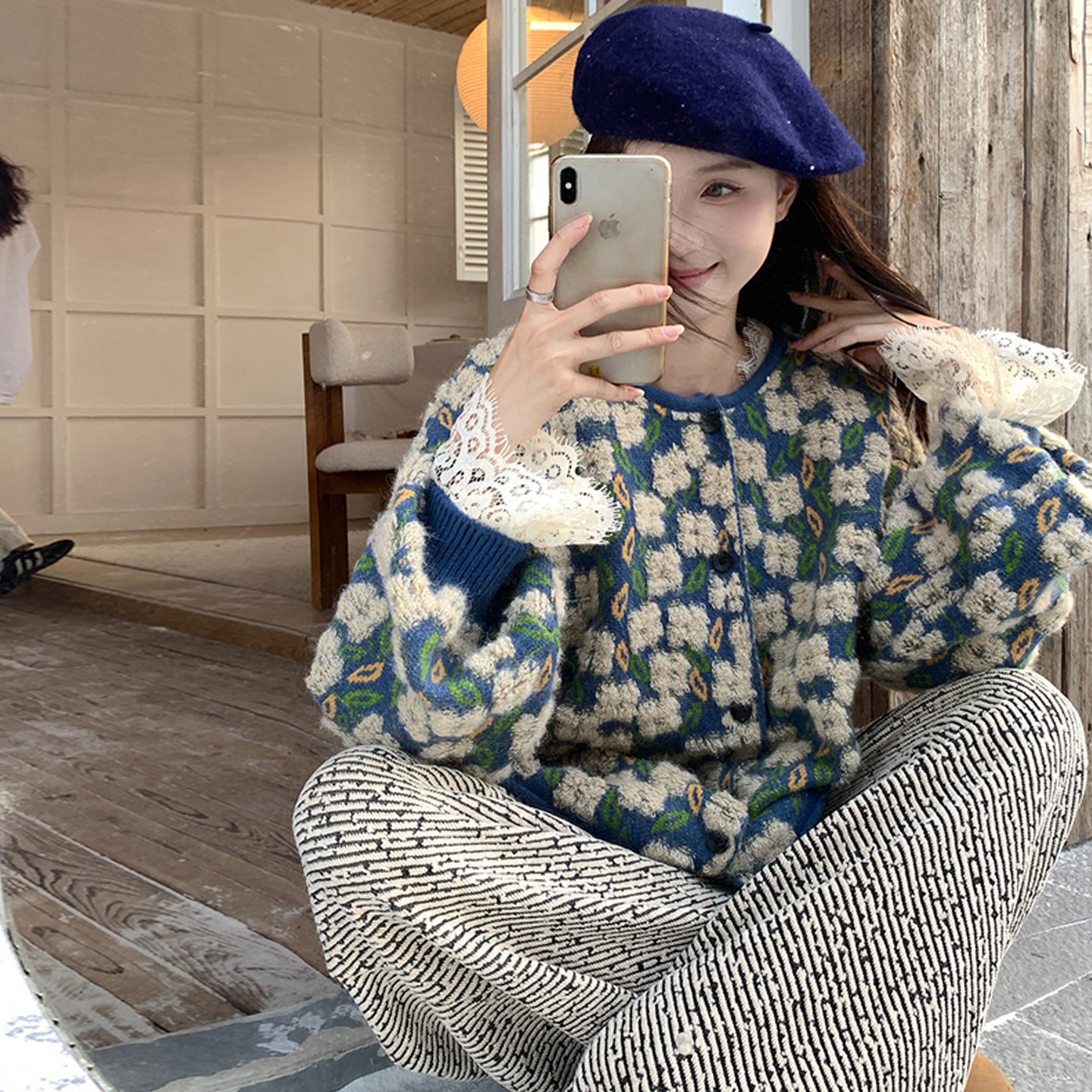 大码女装2025秋季慵懒风重工提花海盐花开衫毛衣外套衬衫裤子套装,淘宝优惠券,粉丝福利购,淘宝优惠卷