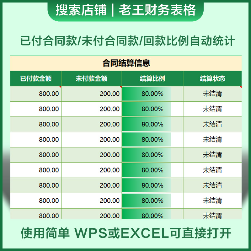 EXCEL合同管理系统台账登记应收应付到期提醒软件采购销售工程表-图1