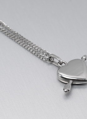 中性一箭穿心不锈钢项链