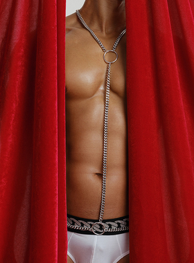 SOCKKON 男士长项链GOGO necklace身体链子长不锈钢链子链条