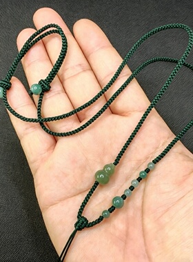手工编织细可调项链绳和田玉挂绳