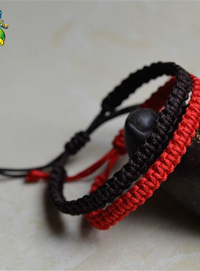 本命年红色编织手绳女男手工编织