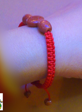 转运珠手串饰品本命年红绳