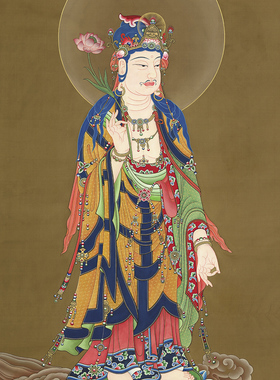西方三圣艺术微喷高清绢布画