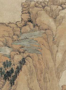 宣纸微喷复制画王翚富春大岭图原大高清仿古画玄关茶楼装饰画