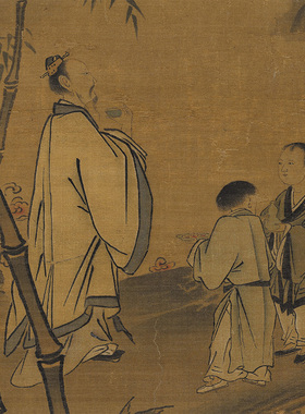 南宋马远竹鹤图国画山水花鸟古画复制品字画微喷打印绢布画心
