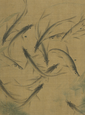 宋范安仁鱼藻图一比一复制画