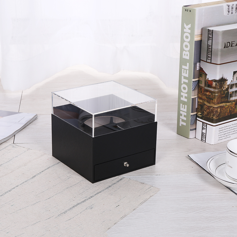 高档亚克力透明盖抽屉花盒玫瑰花鲜花礼盒单朵永生花盒情人节礼物 - 图2