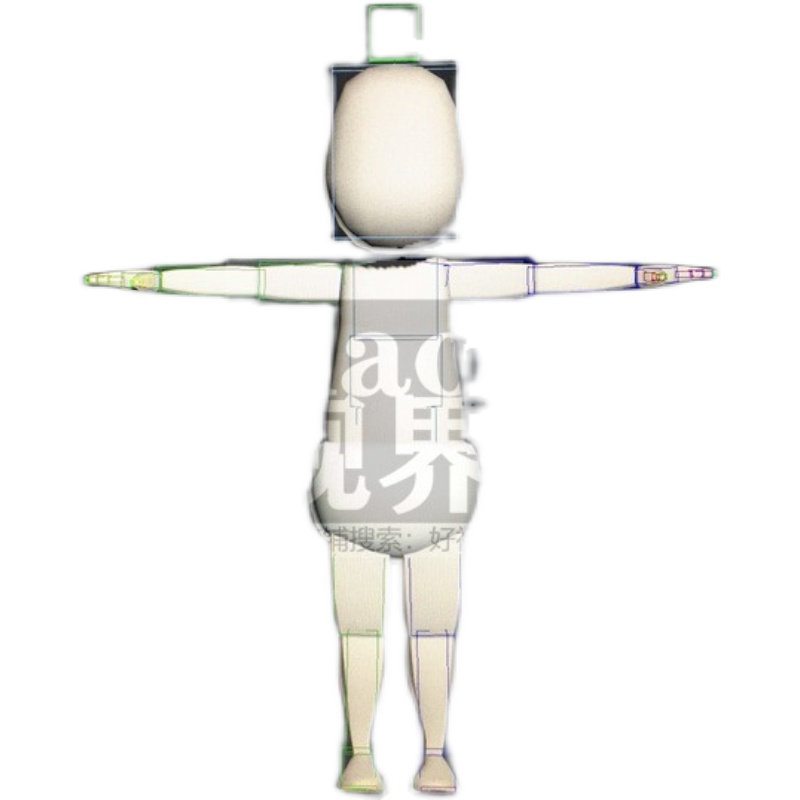 3dmax抽象人物经典bip骨骼绑定蒙皮权重FBX练手简约卡通木偶模型 - 图3