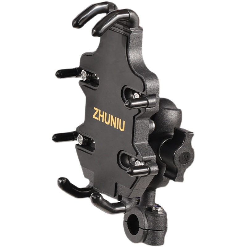ZHUNIU电动车手机机支架踏板摩托车后视镜杆细管固定导航架铝合金多图5