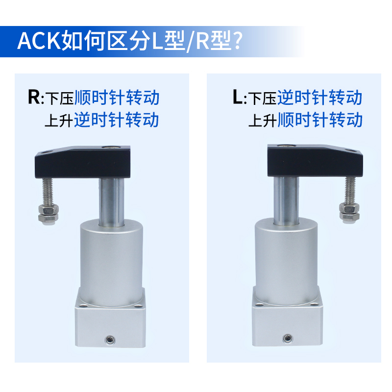 小型气动ACK气动转角90度下压夹紧旋转气缸SRC25/32/40/50/63R-L-图2