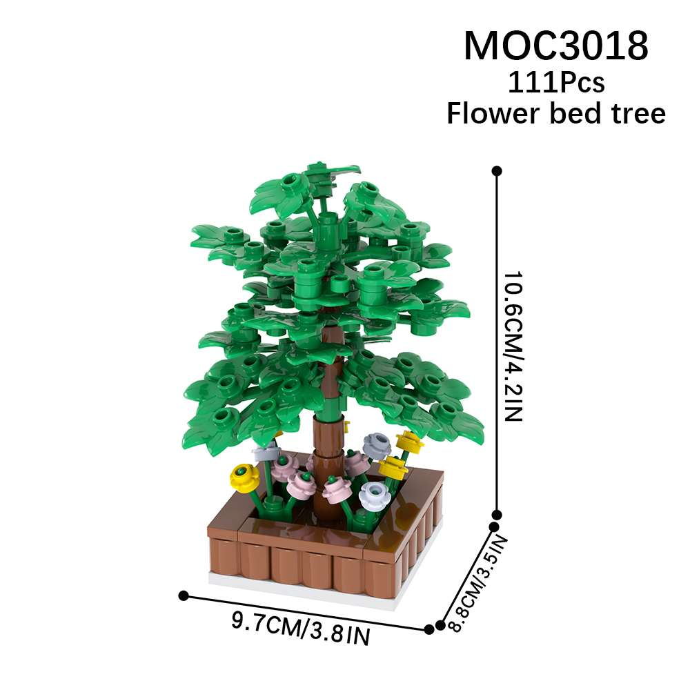 中国积木MOC农场花坛猪棚鸡窝花圃菠萝模型摆件拼装积木模型玩具