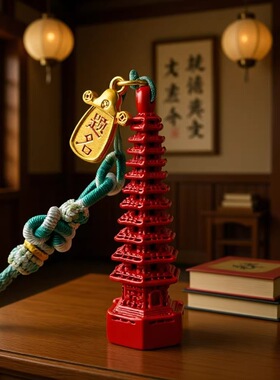 金榜题名文昌塔包挂挂件朱砂文昌塔吊坠高考中考试送礼挂坠中国风