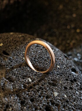 纯银戒指镀金情侣对戒结婚求婚