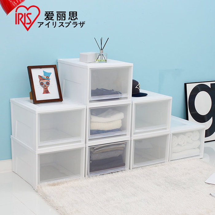 愛麗思IRIS可疊加淺型衣櫃內收納箱抽屜式衣服衣物整理箱BC-500S