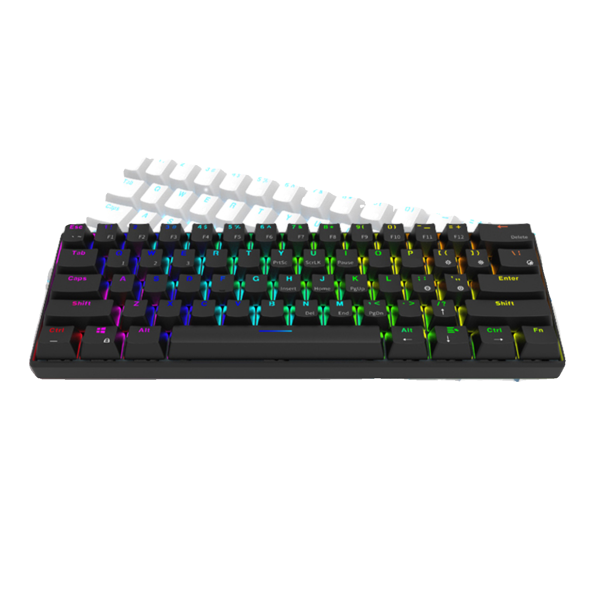RK61三模机械键盘60%配列mini小键盘RGB灯光青茶红轴-图2