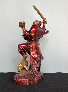 黄铜钟馗铜像摆件家用供奉天师钟馗判官钟馗神像工艺品摆设