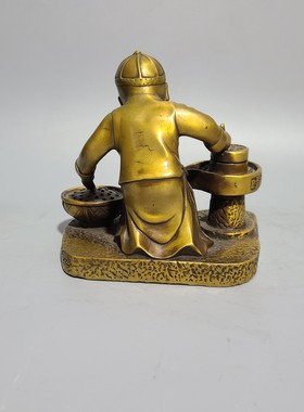 黄铜时来运转滴水成金童子招财