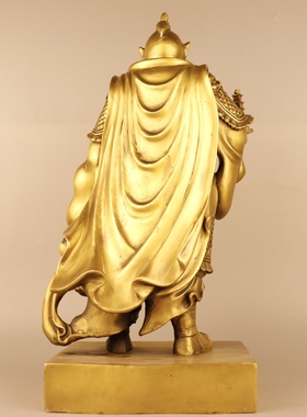 黄铜托塔天王李靖神像摆件家居店铺黄铜神像摆件李靖哪吒父亲
