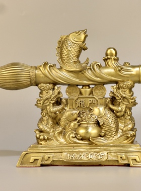 黄铜文昌笔摆件金榜题名鱼跃龙门家居开业礼品铜摆件大笔发财