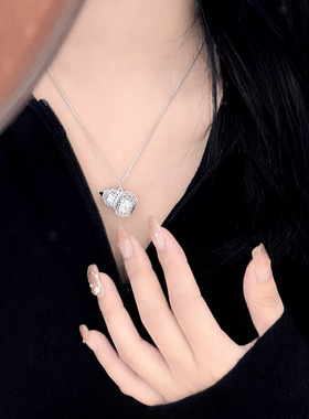 民族风国潮镂空祥瑞福字葫芦项链女S925纯银如意福禄新中式锁骨链