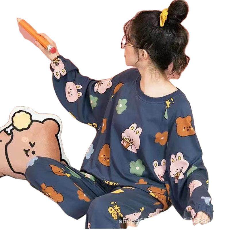 长袖睡衣女秋冬春秋韩版新款大码女士家居服可爱卡通睡衣套装跨境,淘宝优惠券,粉丝福利购,淘宝优惠卷