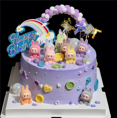 网红烘焙生日蛋糕装饰摆件可爱卡通布布兔子公仔生日快乐插件装扮 - 图1