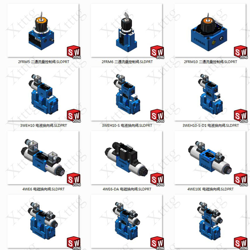 SOLIDWORKS液压系统三维模型电磁换向阀溢流阀块油路集成块设计用 - 图0