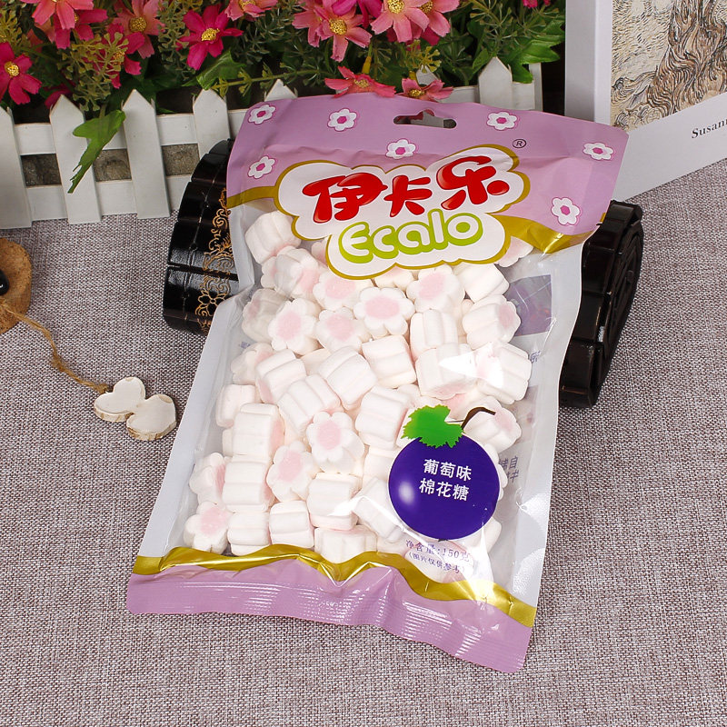 伊卡乐棉花糖150g草莓香草水果味小糖果小包装烘培原料装饰糖零食,淘宝优惠券,粉丝福利购,淘宝优惠卷
