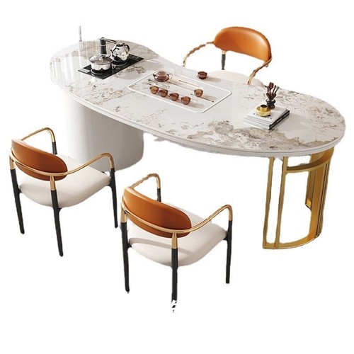 岩板阳台茶桌椅组合1米2轻奢茶几茶具套装一体小户型客厅茶台桌子