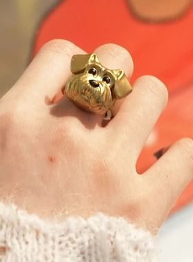 狗狗原创设计戒指可爱