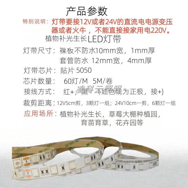 12V24V5050不防水4红1蓝5红1蓝7红1蓝8红1蓝植物草莓多肉LED灯带,淘宝优惠券,粉丝福利购,淘宝优惠卷