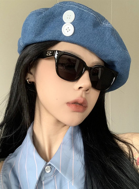 复古黑色猫眼墨镜女偏光防紫外线