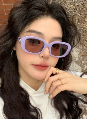 千禧风紫色y2k墨镜女方圆脸显瘦