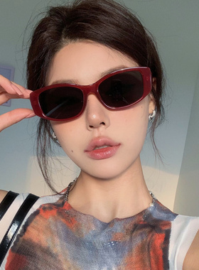 复古红色猫眼偏光墨镜女防紫外线