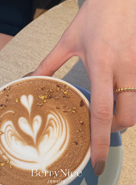 通体S925纯银圆珠尾戒金色小众设计ins简约小巧气质开口指环