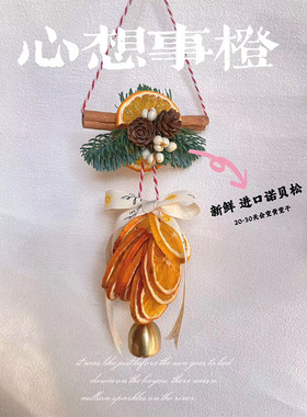 大橘大利橙片车挂DIY植物干花装饰墙挂无火香薰圣诞氛围感车挂饰