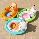 Детская надувная водная лодка, мультяшный плавательный круг, навес, новая коллекция, защита от солнца