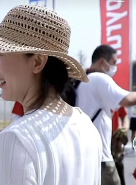 霍思燕同款镂空遮阳帽女