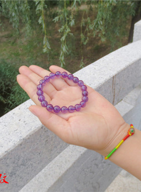 天然紫水晶净体女款手链单圈