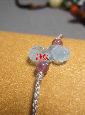 清纹编海蓝宝水滴女士时尚手链