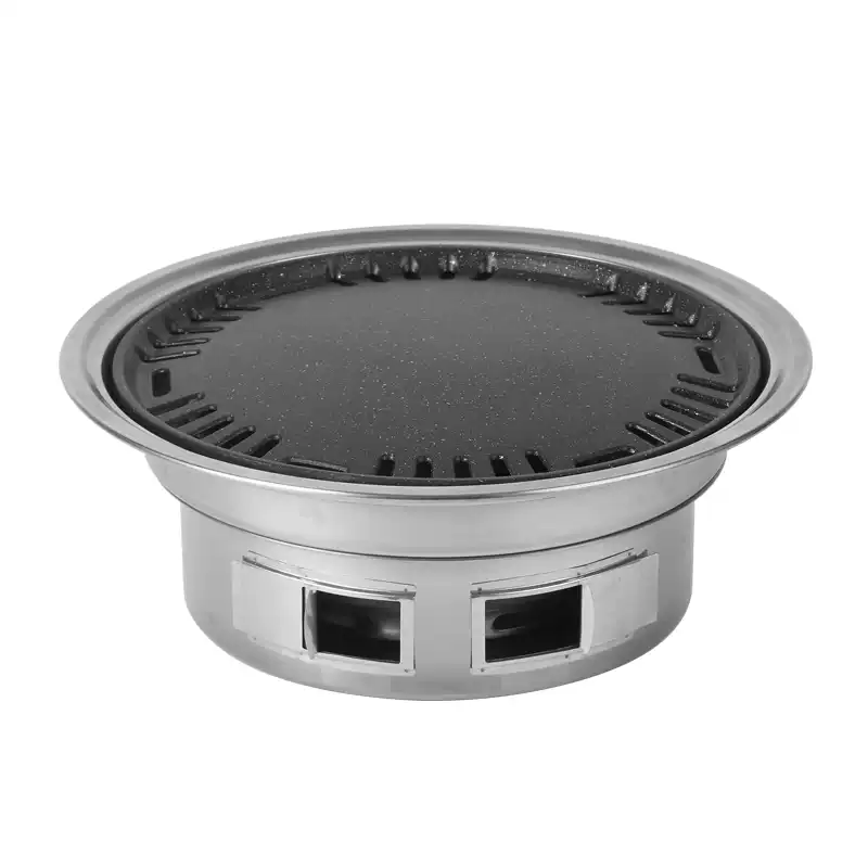 Korean charcoal oven household smokeless barbecue pot round merchant outdoor portable charcoal barbecue oven carbon stove