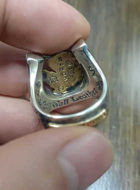 马头戒指村口工匠加铜彩石朋克男